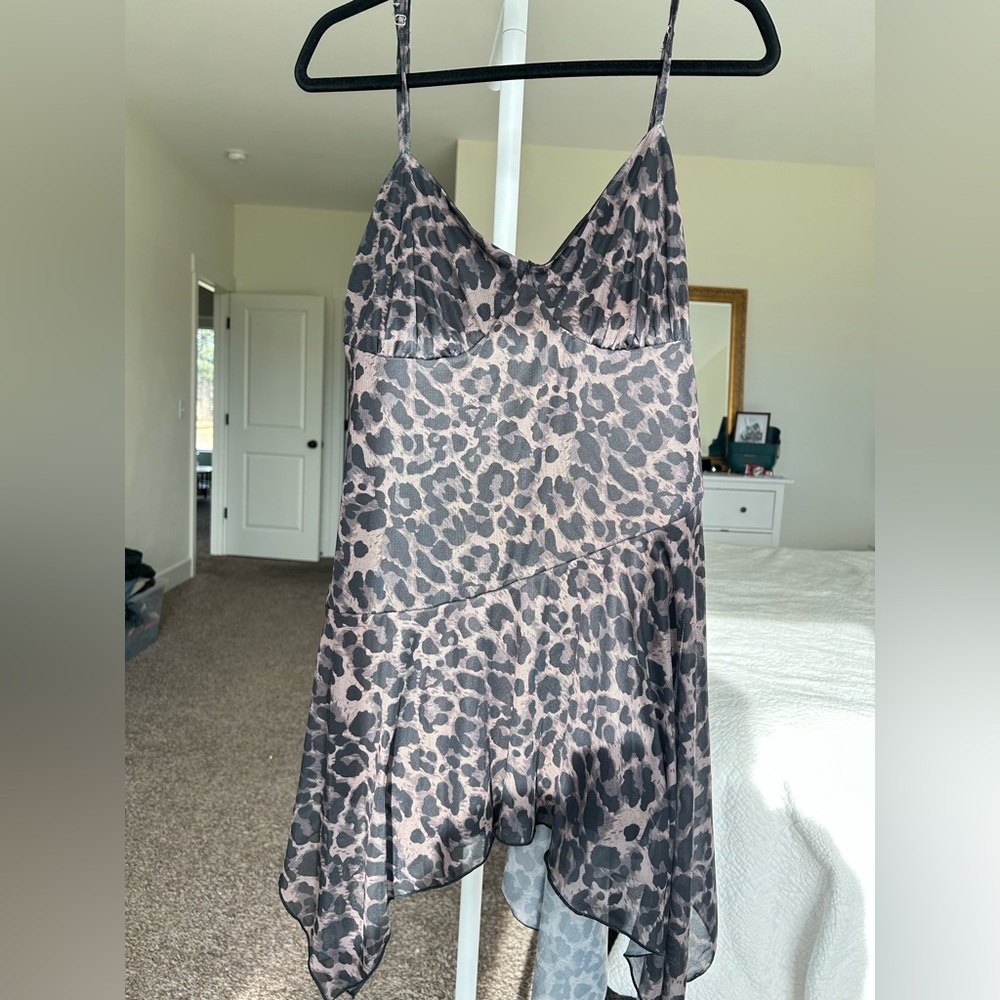 SHEIN Black and Leopard Print Dress